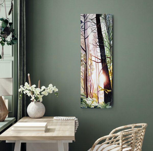 Wild Wood Sun: Original 36" x 12"