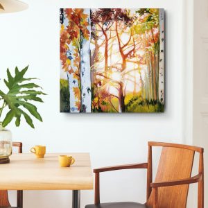 Sun Through Aspens Art Print