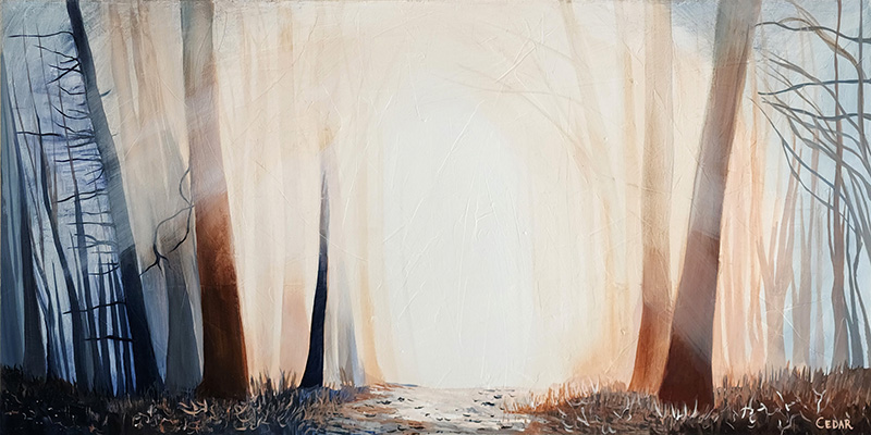 The Path | Panorama Landscape Painting of Forest Fog | Peaceful Nature Art