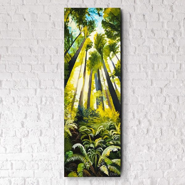 Redwoods and Ferns 2: Original 36" x 12"
