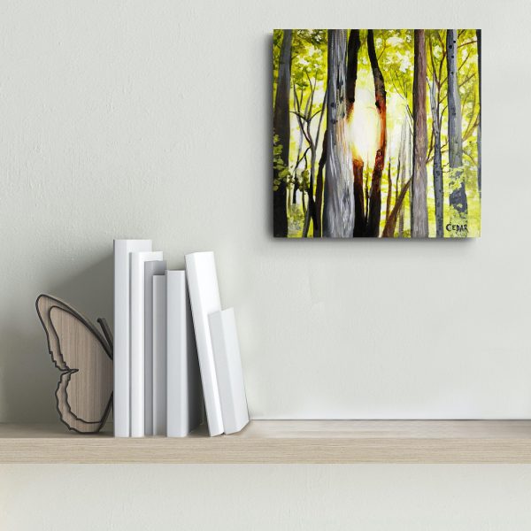 Light Between Trees: Original 8" x 8"