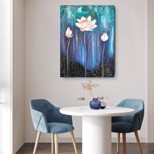 Courage Blooms lotus painting