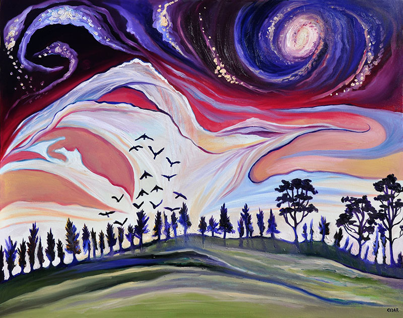 Ascension. 40" x 50", Oil on Canvas, ©2010 Cedar Lee