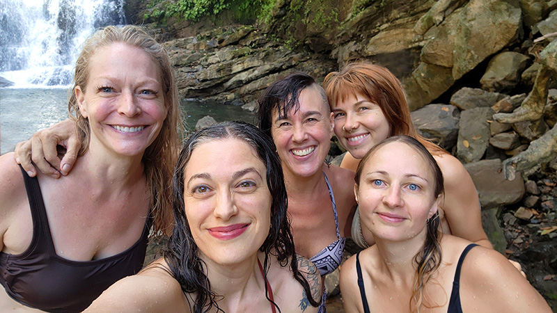 Left-Right: Cynthia Roberts, Cedar Lee, Heather Cook, the director of Mauser Ecohouse, Haley Crowder, Heleliis Hõim