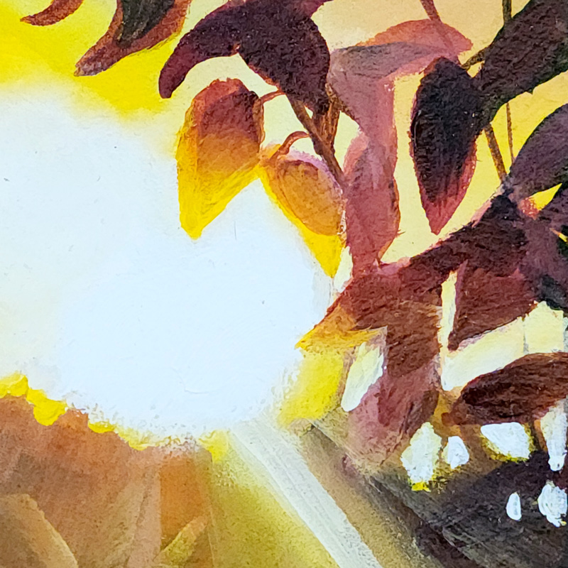 Close-up detail of painting: Costa Rica Sunset by Cedar Lee