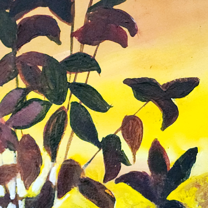Close-up detail of painting: Costa Rica Sunset by Cedar Lee