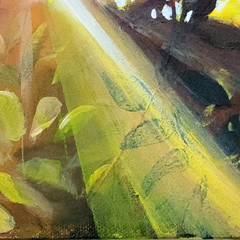 Close-up detail of painting: Costa Rica Sunset by Cedar Lee