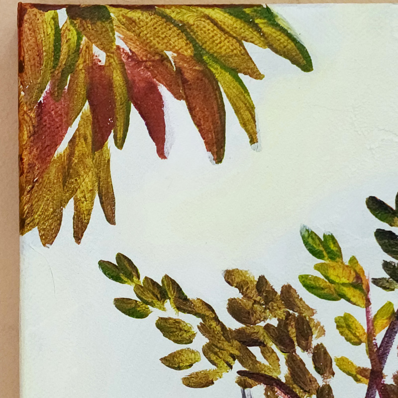 Close-up detail of leaves: Costa Rica Tree painting by Cedar Lee