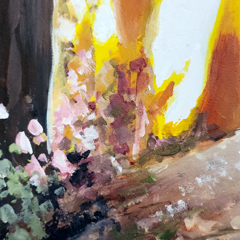 Close-up detail of painting: Portland Sunset by Cedar Lee