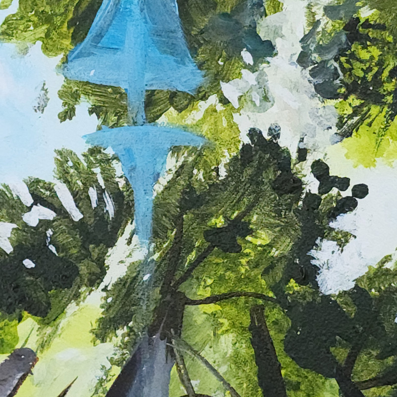Close-up detail: Redwood Love 2 Painting by Cedar Lee