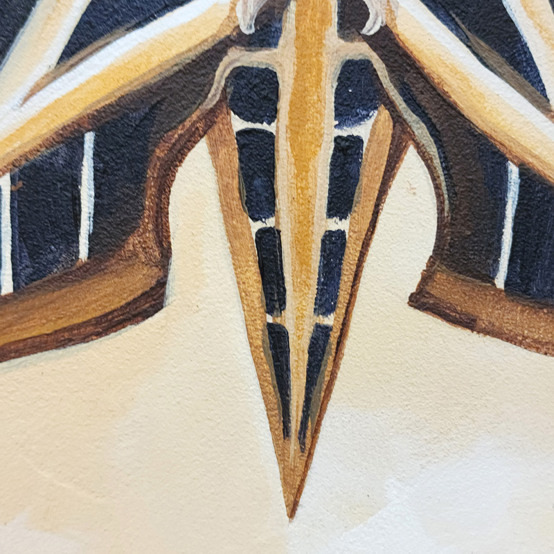 Close-up detail of Cedar Lee Painting: Sphinx Moth 4