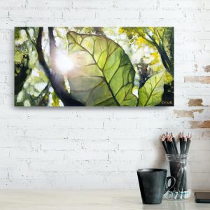 Sun Through Leaf Painting by Cedar Lee