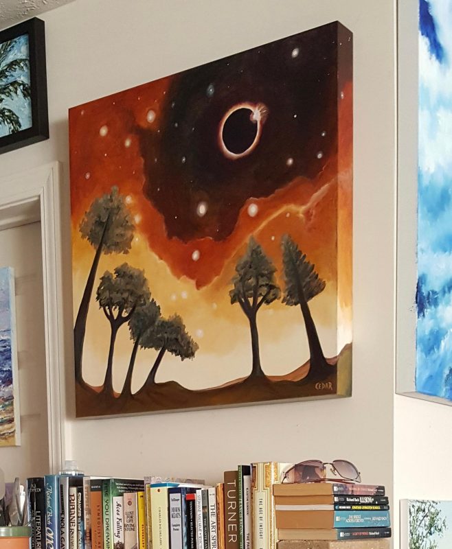 Eclipse painting by Cedar Lee in client's home