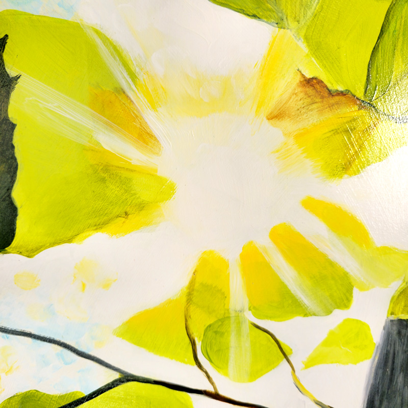 Close-up detail: Painting of Alder Leaves