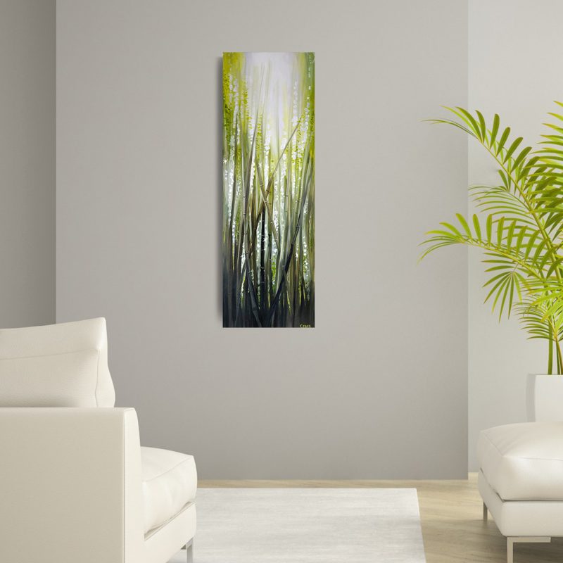 Painting of Hawaiian bamboo forest0