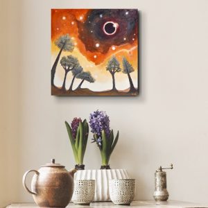 Eclipse Over Watchful Forest Solar Eclipse Art Print