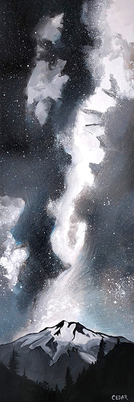 Milky Way Over Glacier Peak Painting