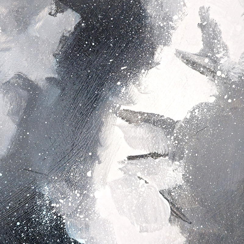 Close-up detail of painting: Milky Way Over Glacier Peak