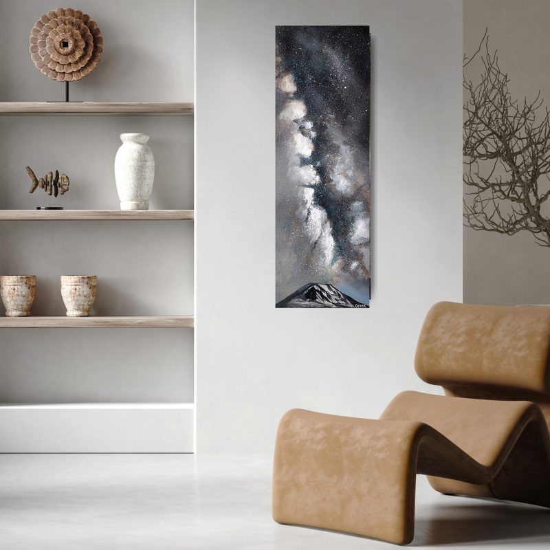 Milky Way Mountain Paintings by Cedar Lee: Milky Way Over Mt. Adams