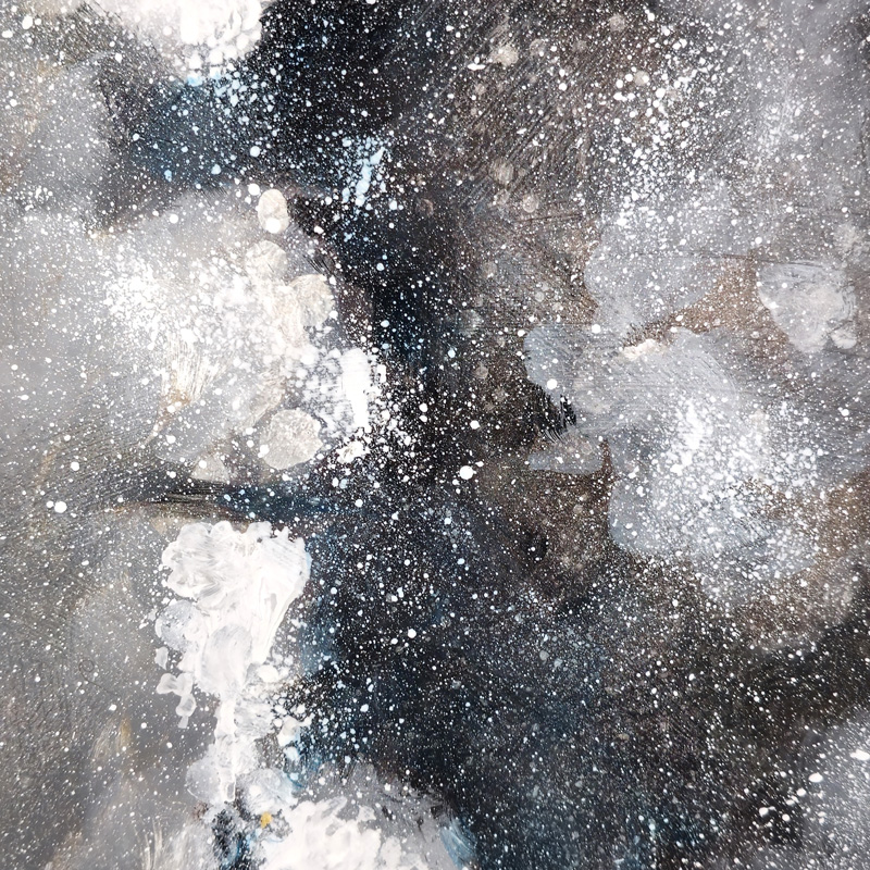 Close-up detail of painting: Milky Way Over Mt. Adams