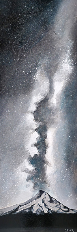 Milky Way Over Mt. Hood Painting