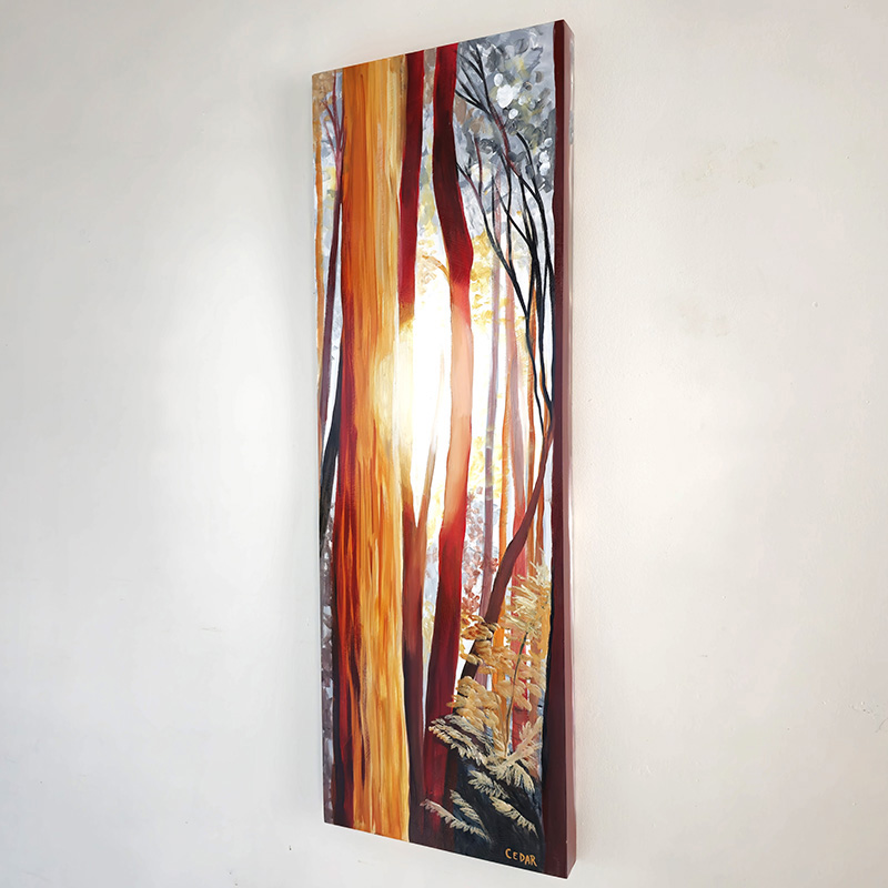 Orange Red Forest painting