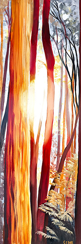 Orange Red Forest Art Print