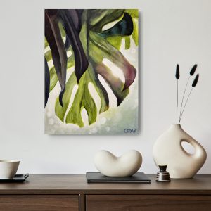 Monstera Leaf and Sun Art Print