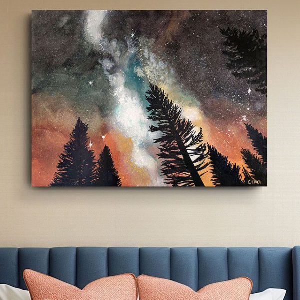 Where Stars Begin Milky Way Trees Art Print