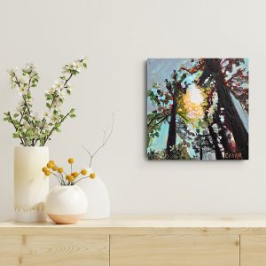 Study of Sun and Redwoods Painting