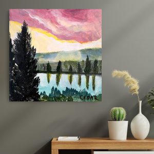 Sunset Over Reservoir: Print