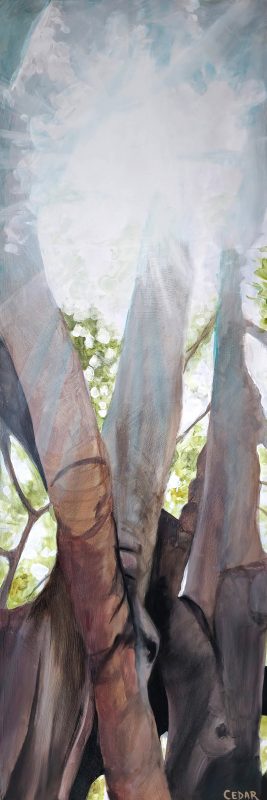 Sunny Memory. 36" x 12", Acrylic on Wood, © 2024 Cedar Lee