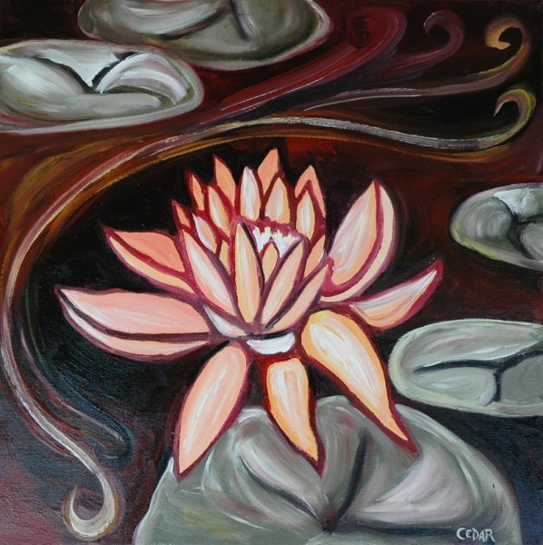 Lotus II. 20" x 20", Oil on Canvas, © 2007 Cedar Lee