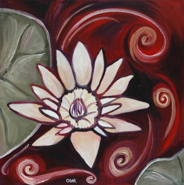 Lotus IV. 20" x 20", Oil on Canvas, © 2007 Cedar Lee