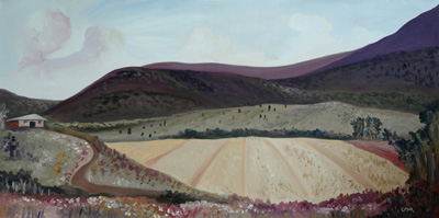Purple Mountain Springtime. 18" x 36", Oil on Canvas, © 2007 Cedar Lee
