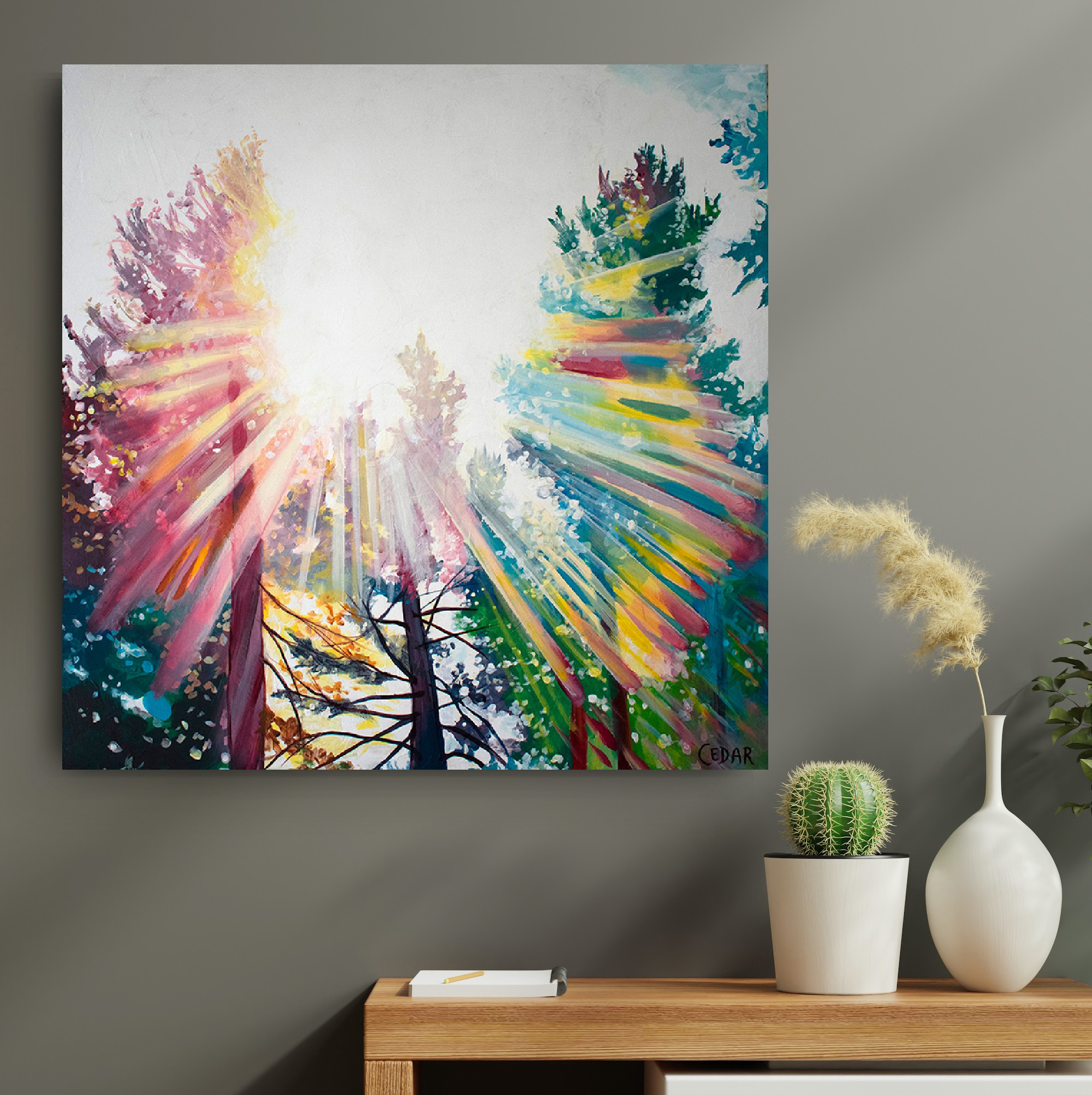 Sunburst Forest Art Print