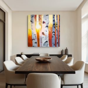 Birches at Sunset: Print