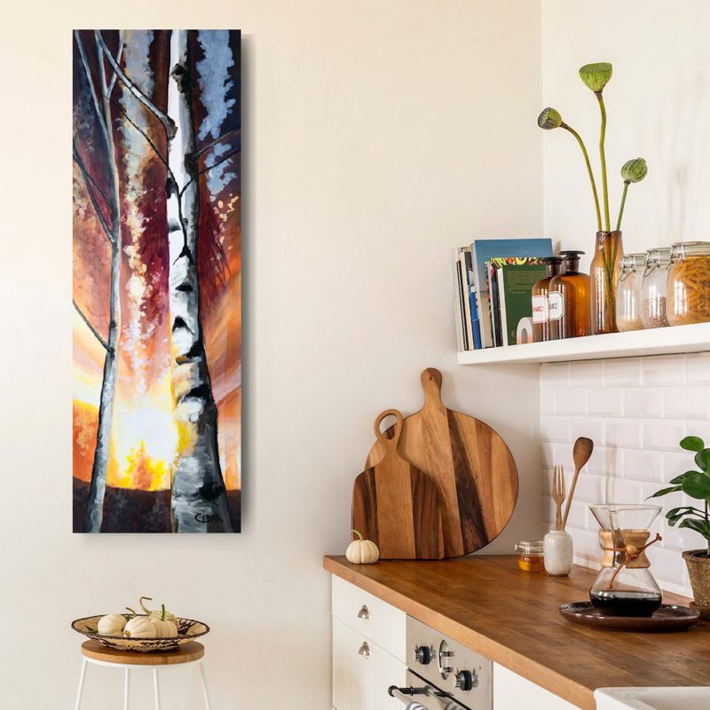 Morning Birches Painting by Cedar Lee
