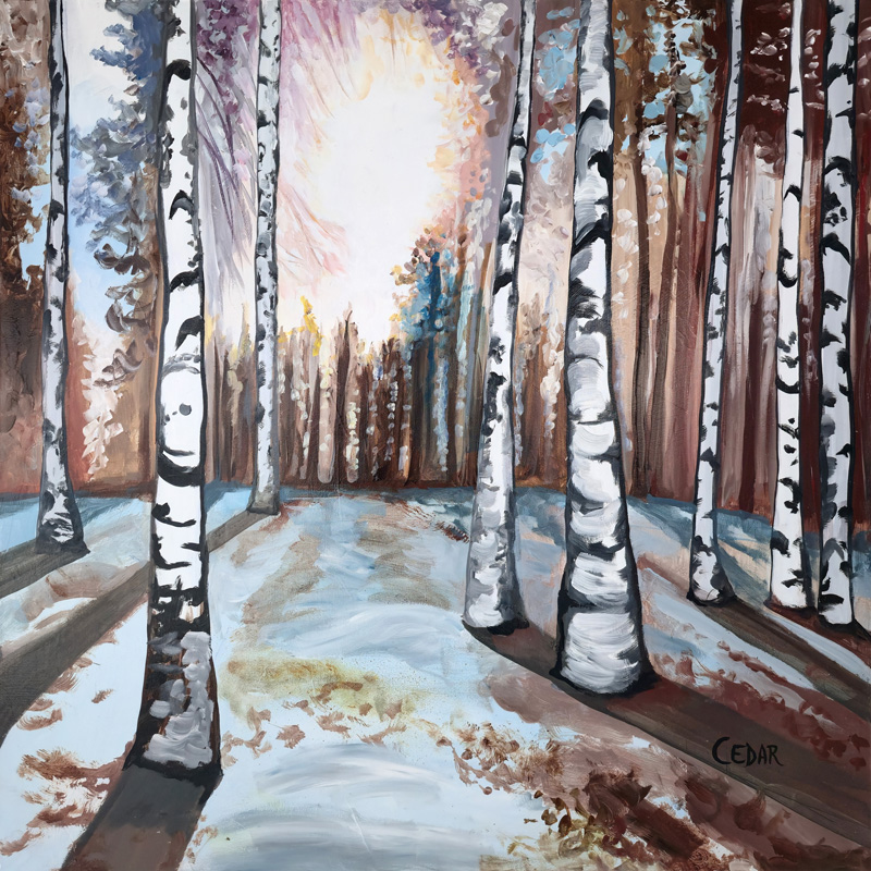 Winter Birches Art Reproduction