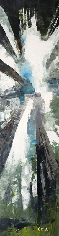 Diamond Aether. 48" x 12", Acrylic on Wood, © 2026 Cedar Lee